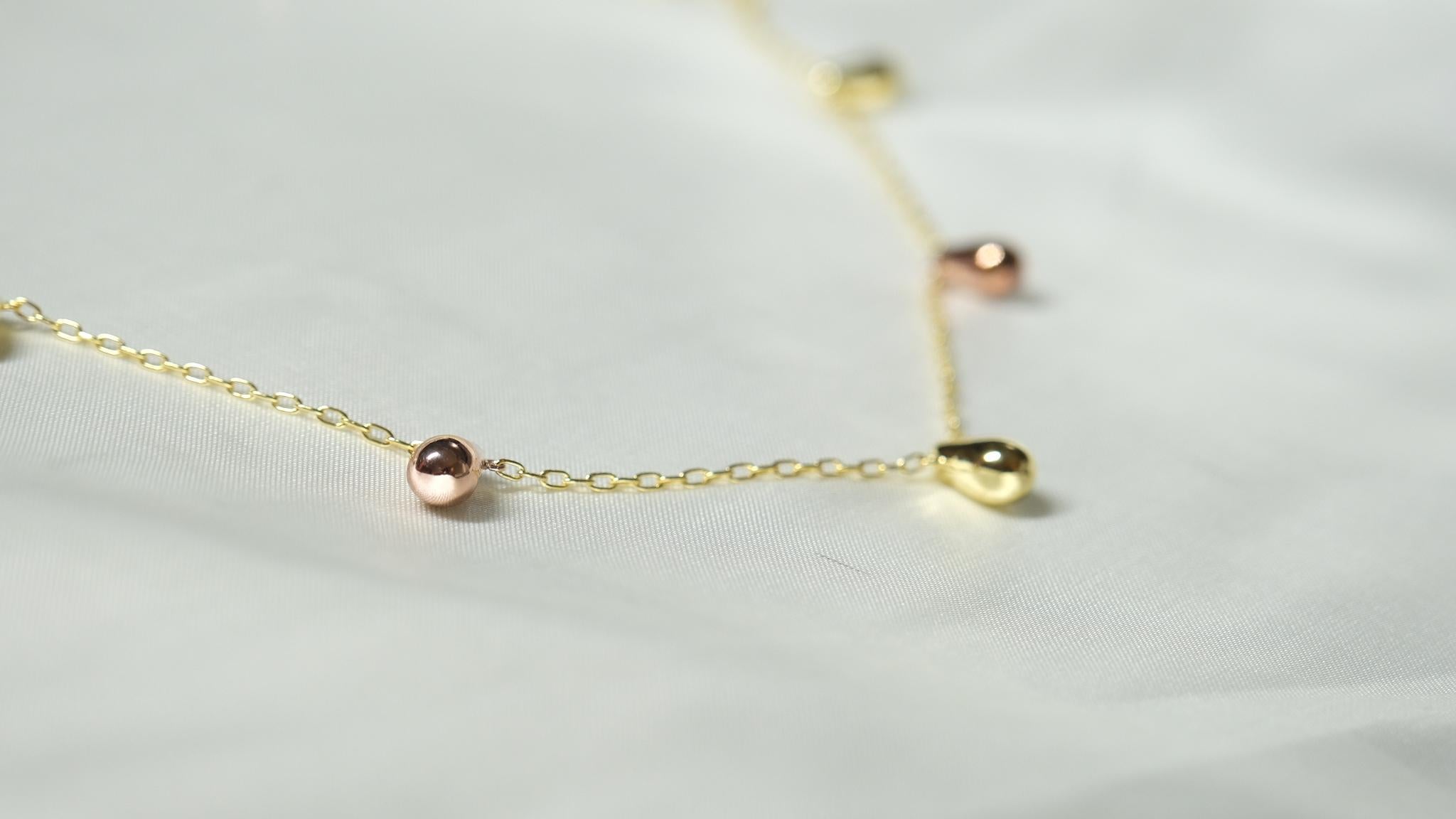 Modern Clustered Alternate Chain Necklace, 18k Gold, Rose Gold For Sale