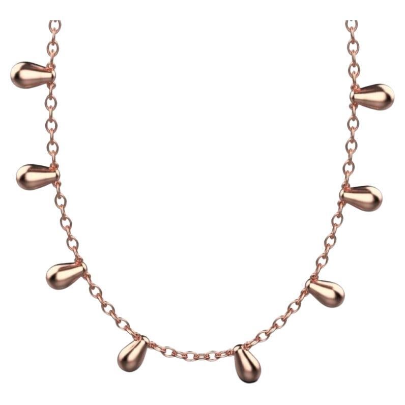 Clustered Chain Necklace, 18k Rose Gold For Sale