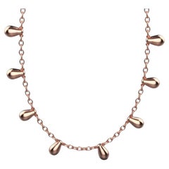 Clustered Chain Necklace, 18k Rose Gold