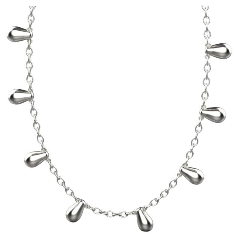 Clustered Chain Necklace, Sterling Silver For Sale