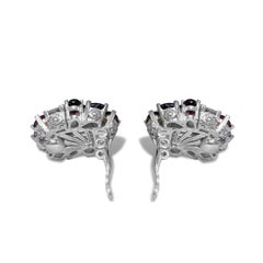 Stephen Dweck Clustered Prong Set Assorted Gemstone Clip Earrings