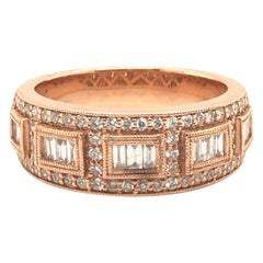 Clustered Style Diamond Ring with 14 Karat Rose Gold Clustered Style Diamond Ring with 14 Karat Rose Gold