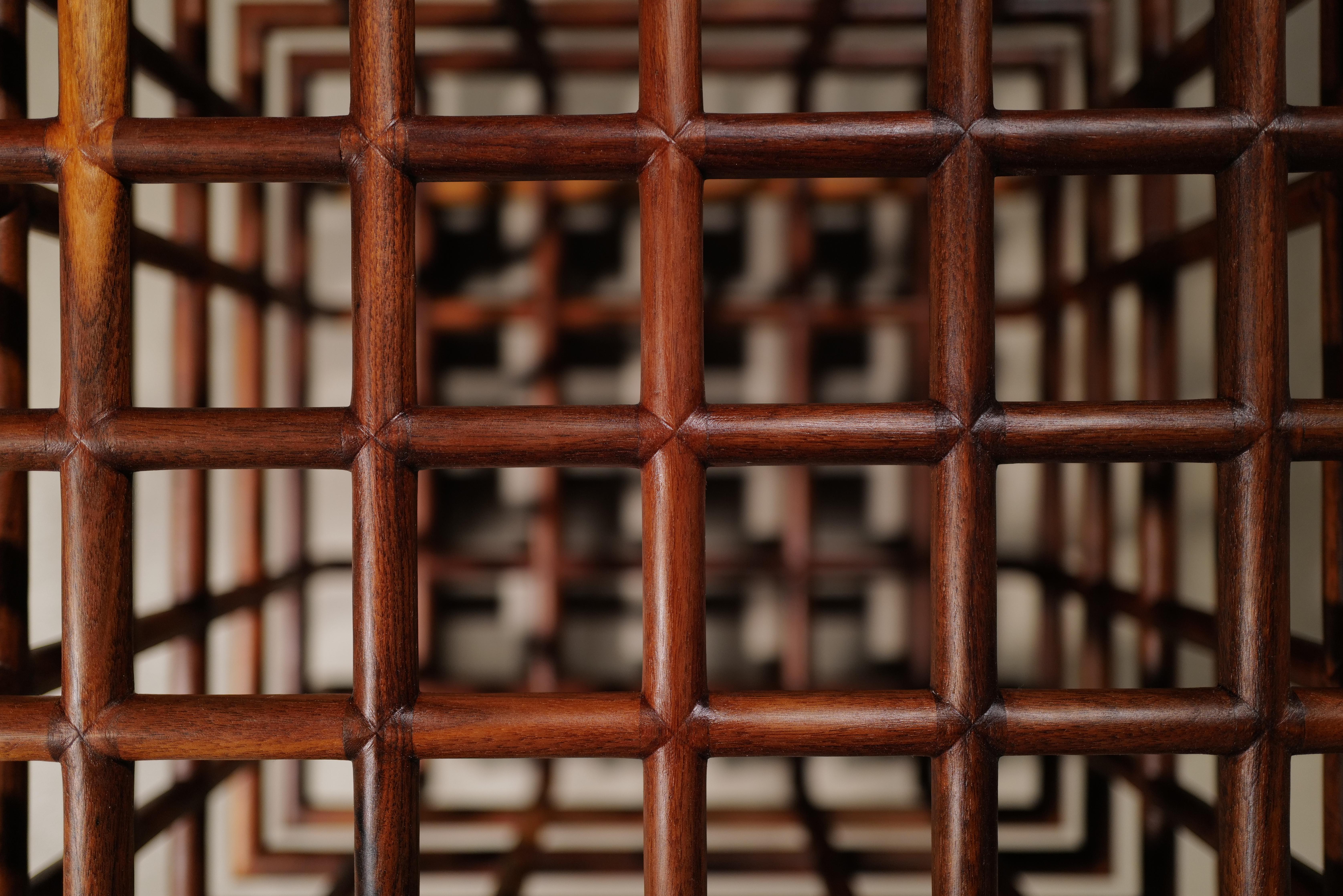 Contemporary Clutch - a sculptural vessel made from hand-carved lattice by Laylo Studio For Sale