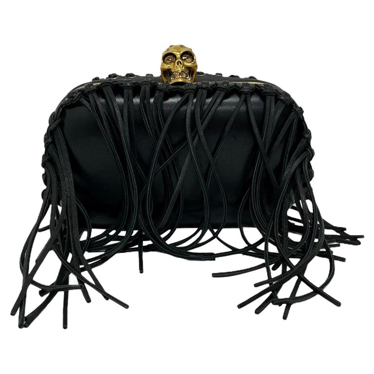 Clutch Alexander McQueen Bag in Black Leather with Fringes For Sale at  1stDibs | alexander mcqueen bags, alexande mcqueen bags