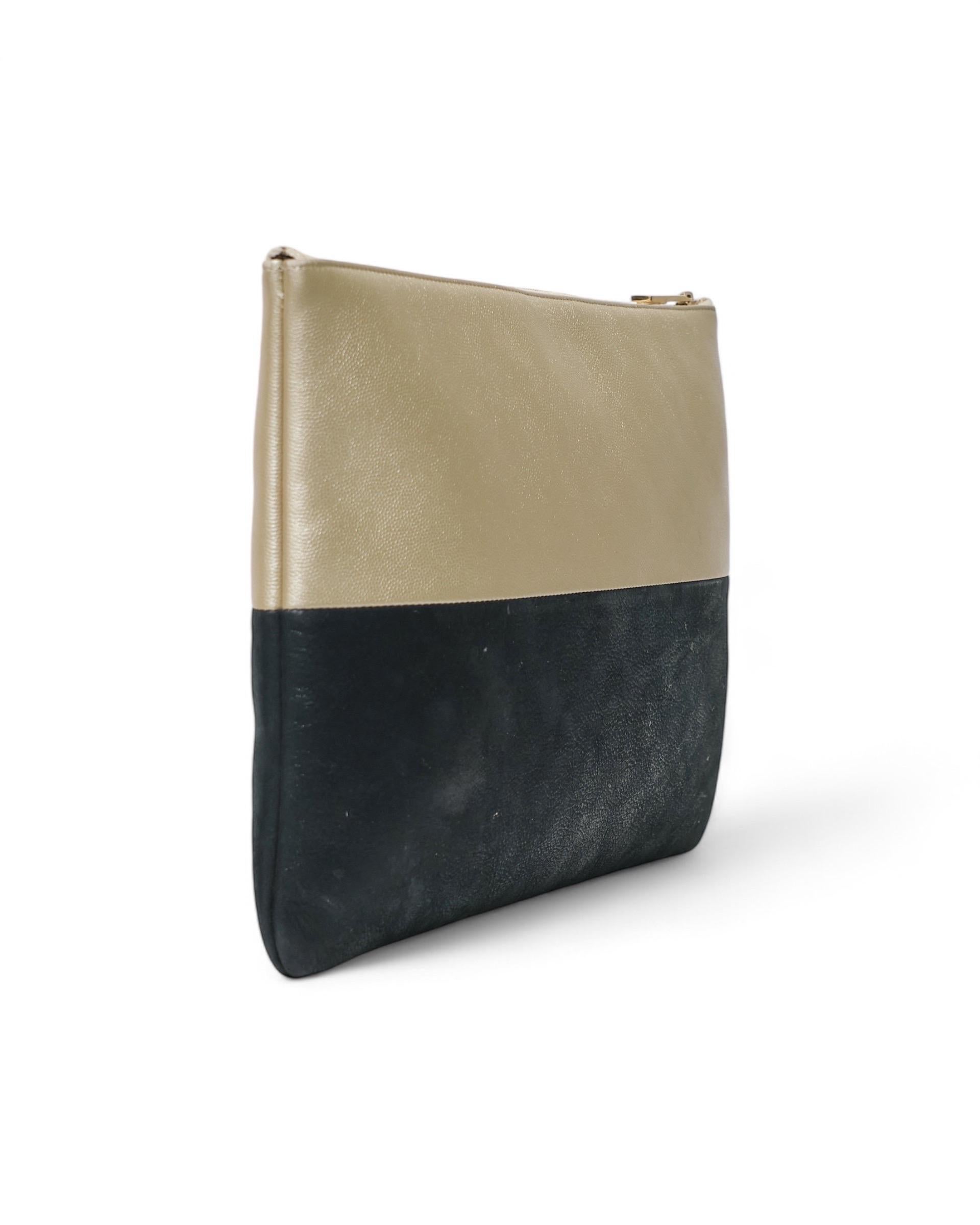 Clutch Chanel Bicolor Oro Iridescente For Sale 4