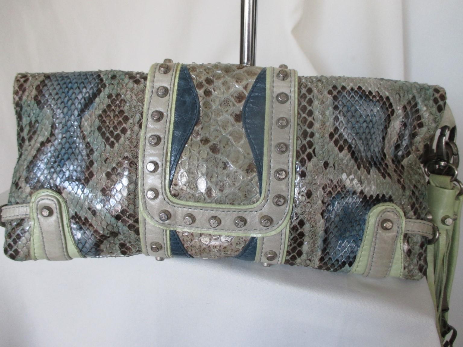 Gray Clutch Exotic Skin Leather Limited Edition  For Sale