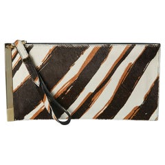 Clutch in veal fur with zebra print on BALENCIAGA (New with tag )