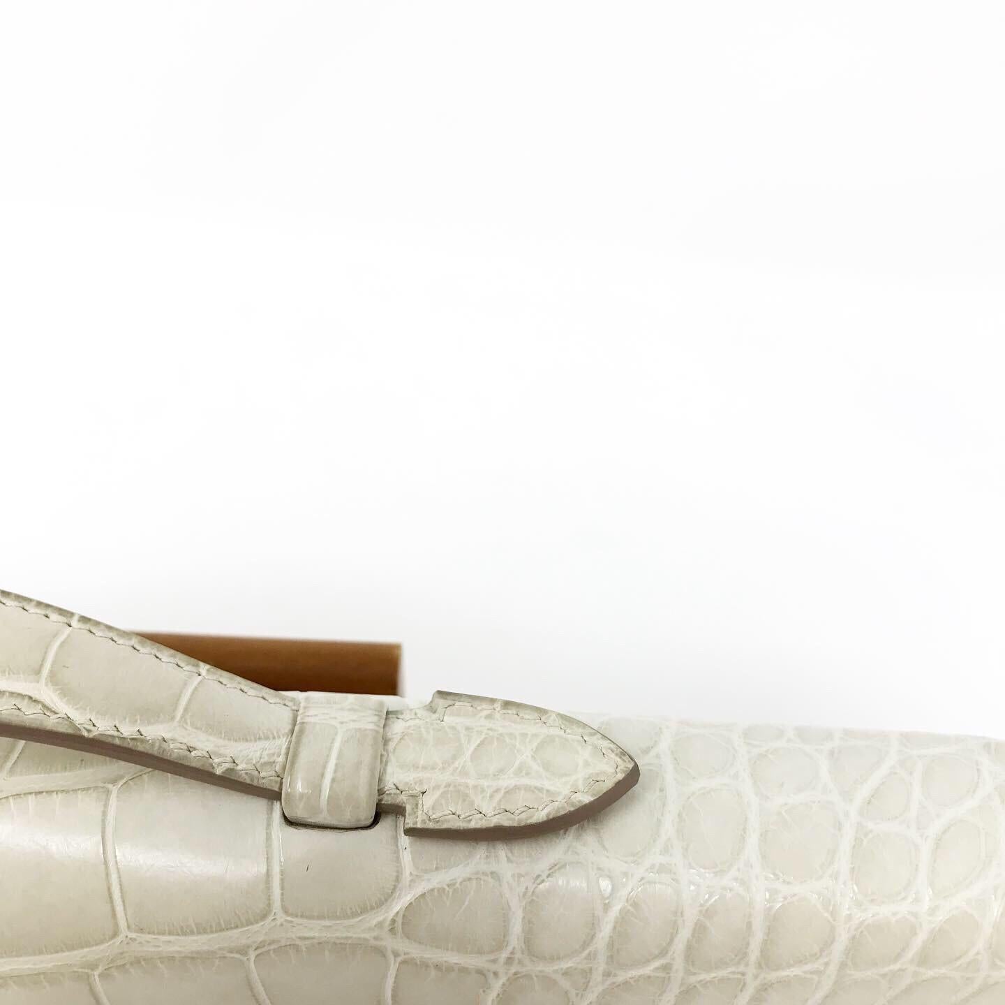 Gray Clutch Kelly Cut Alligator Beton 2013