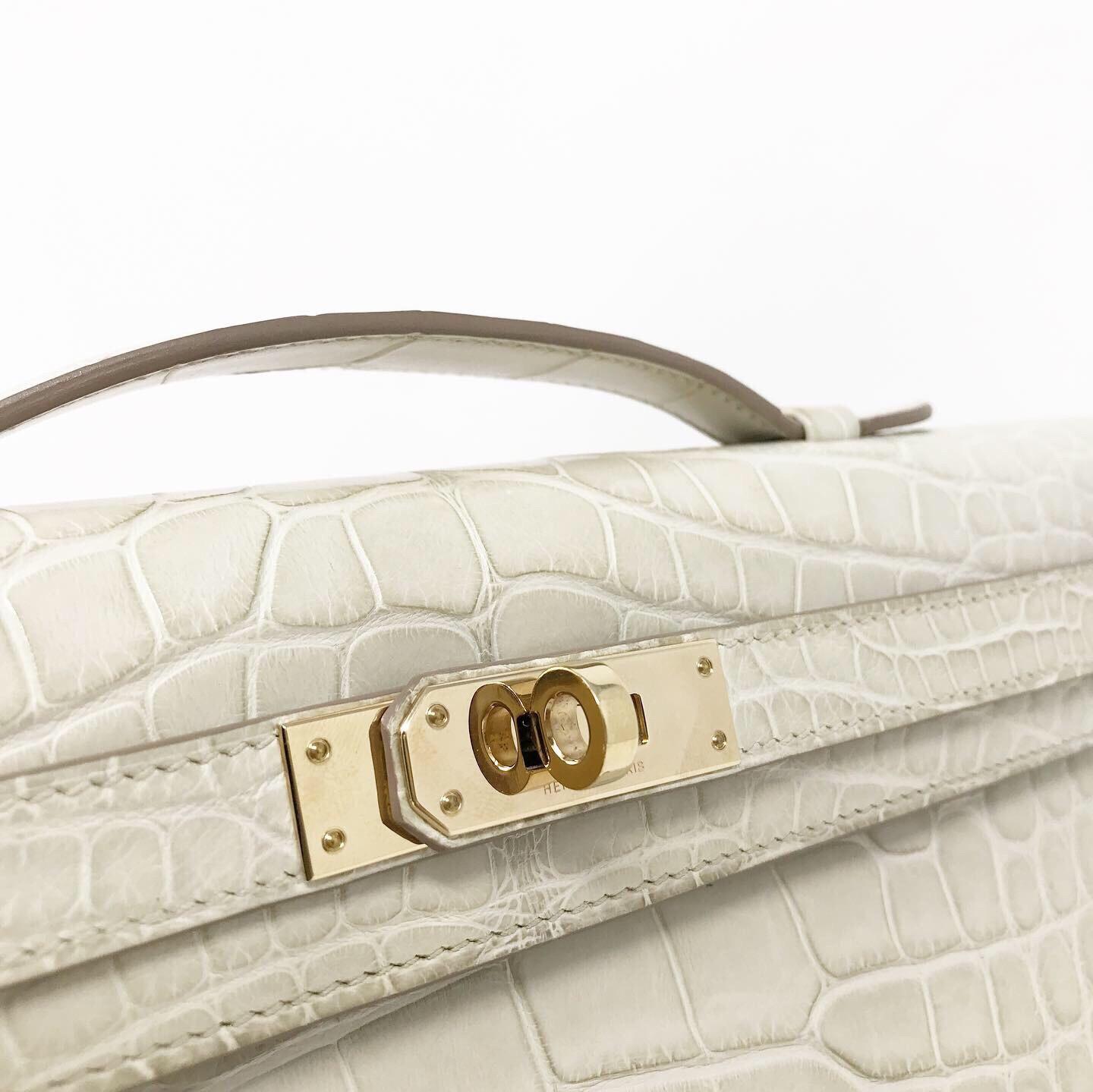 Clutch Kelly Cut Alligator Beton 2013 In Fair Condition In Milan, IT
