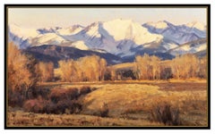 Clyde Aspevig Original Painting Oil On Canvas Board Signed Mountain Landscape