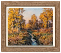 Clyde Aspevig Original Painting Oil On Canvas Signed Fall Landscape Framed Art