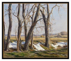Clyde Aspevig RARE Original Oil Painting On Canvas Signed Tree Landscape Artwork