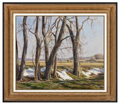 Clyde Aspevig RARE Original Oil Painting On Canvas Signed Tree Landscape Artwork