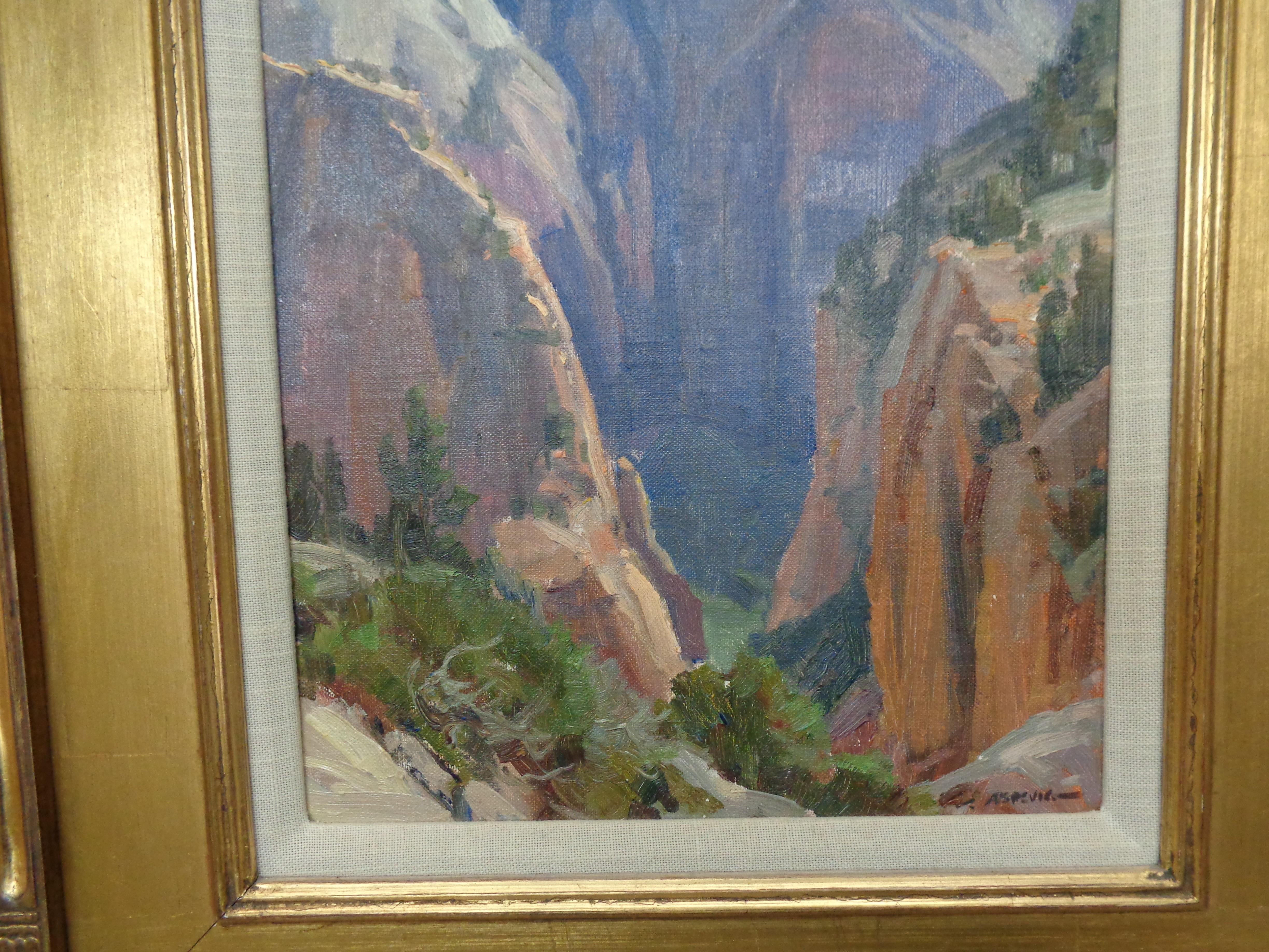 Zion Landschaft, Ölgemälde von Clyde Aspevig, West Rim Trail, West Rim Trail 3
