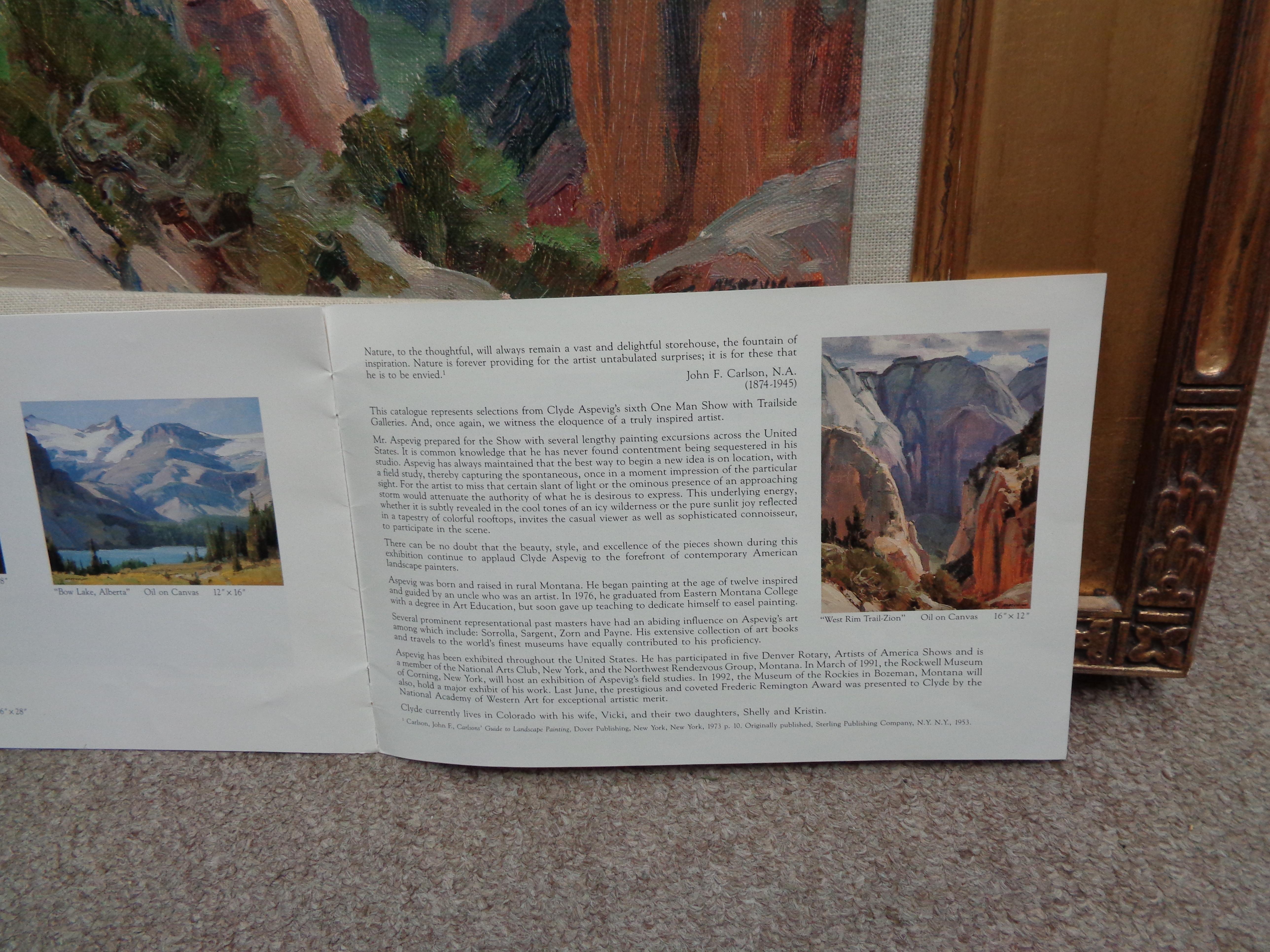 Zion Landschaft, Ölgemälde von Clyde Aspevig, West Rim Trail, West Rim Trail 8