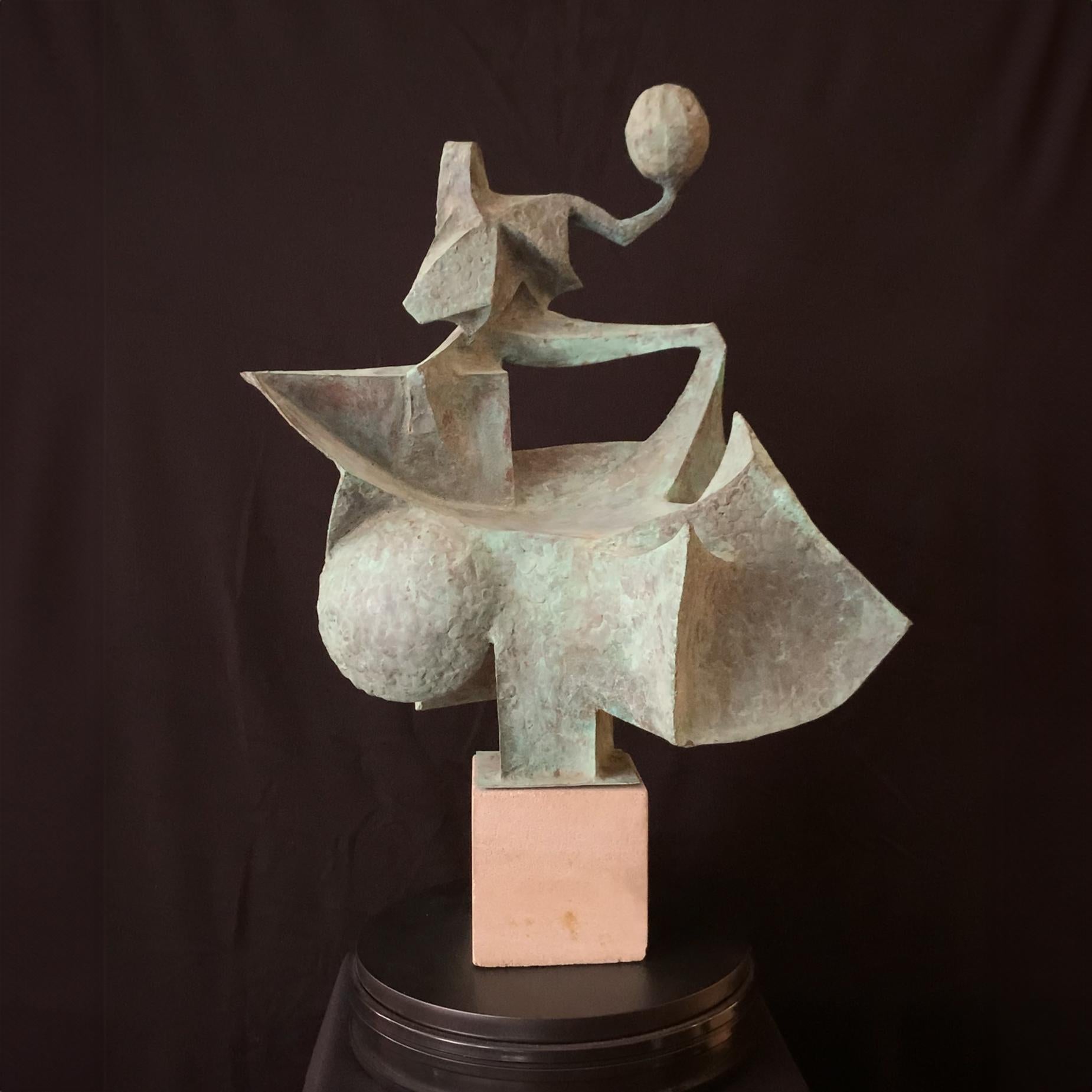 Signed on base, 'Clyde Ball' (American, 1929-2017) and created 1975. Mounted on the artist's original granite base. (height, including base, 22 inches)

Born in Indiana, Clyde Ball first attended Utah State University and the Art Institute of