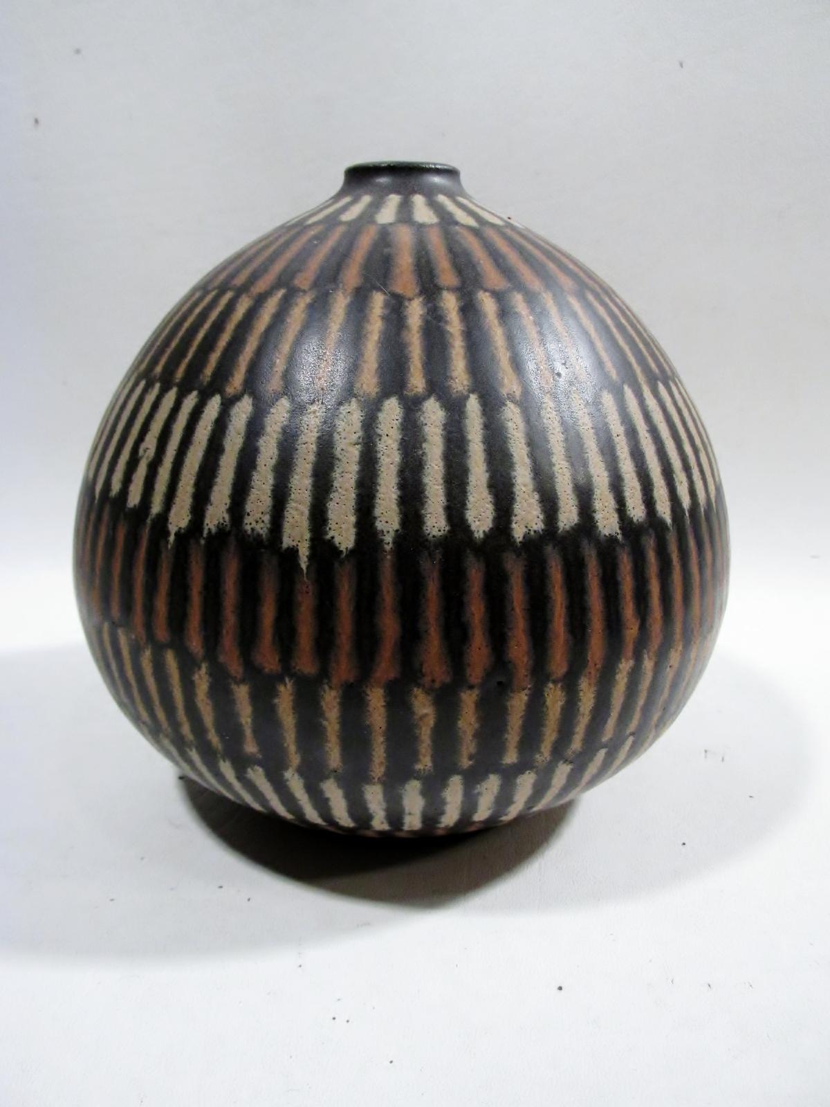Clyde Burt Ceramic Bulbous Vase In Good Condition In Denver, CO