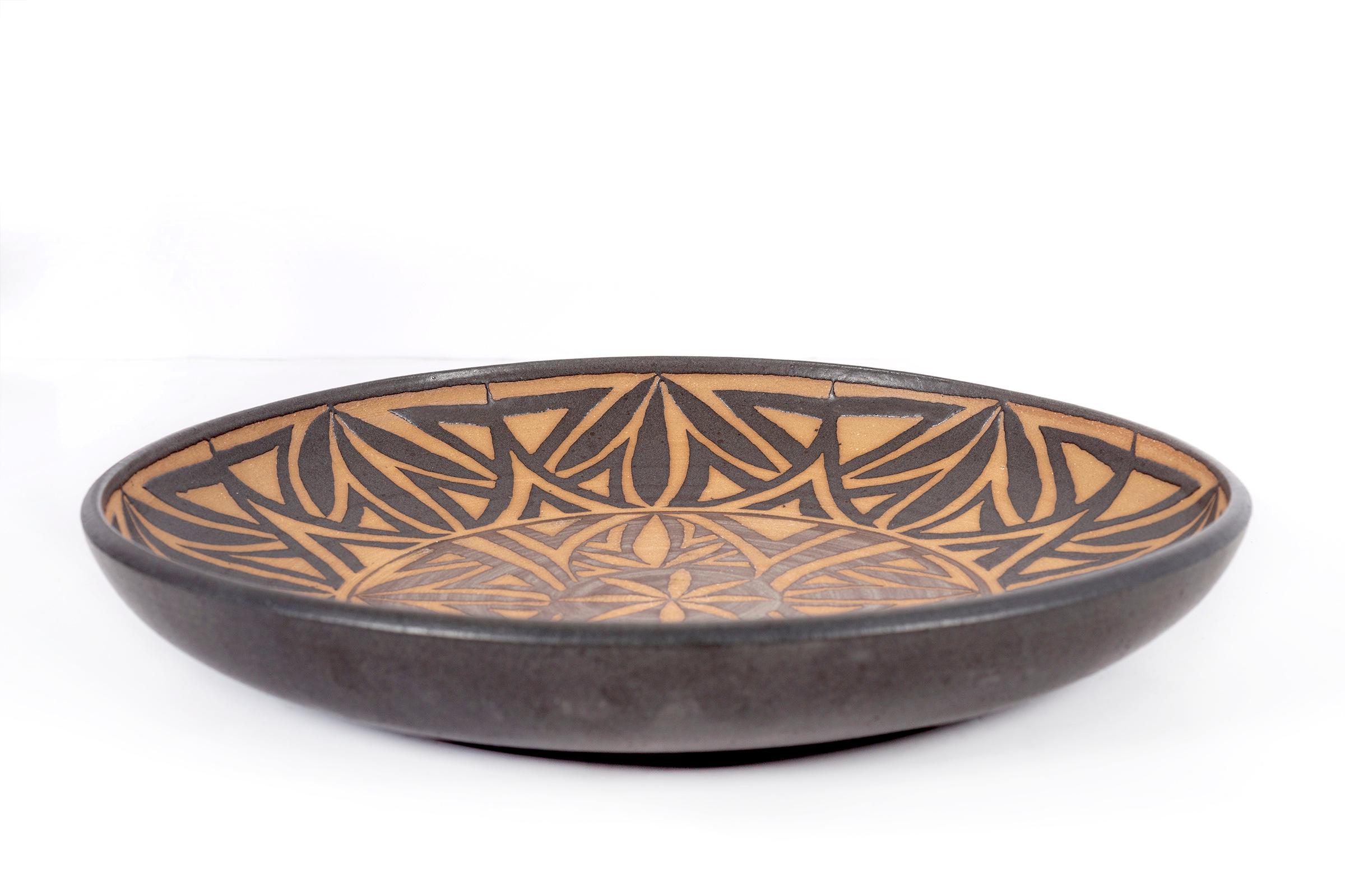 Clyde Burt Ceramic Platter (Moderne der Mitte des Jahrhunderts)