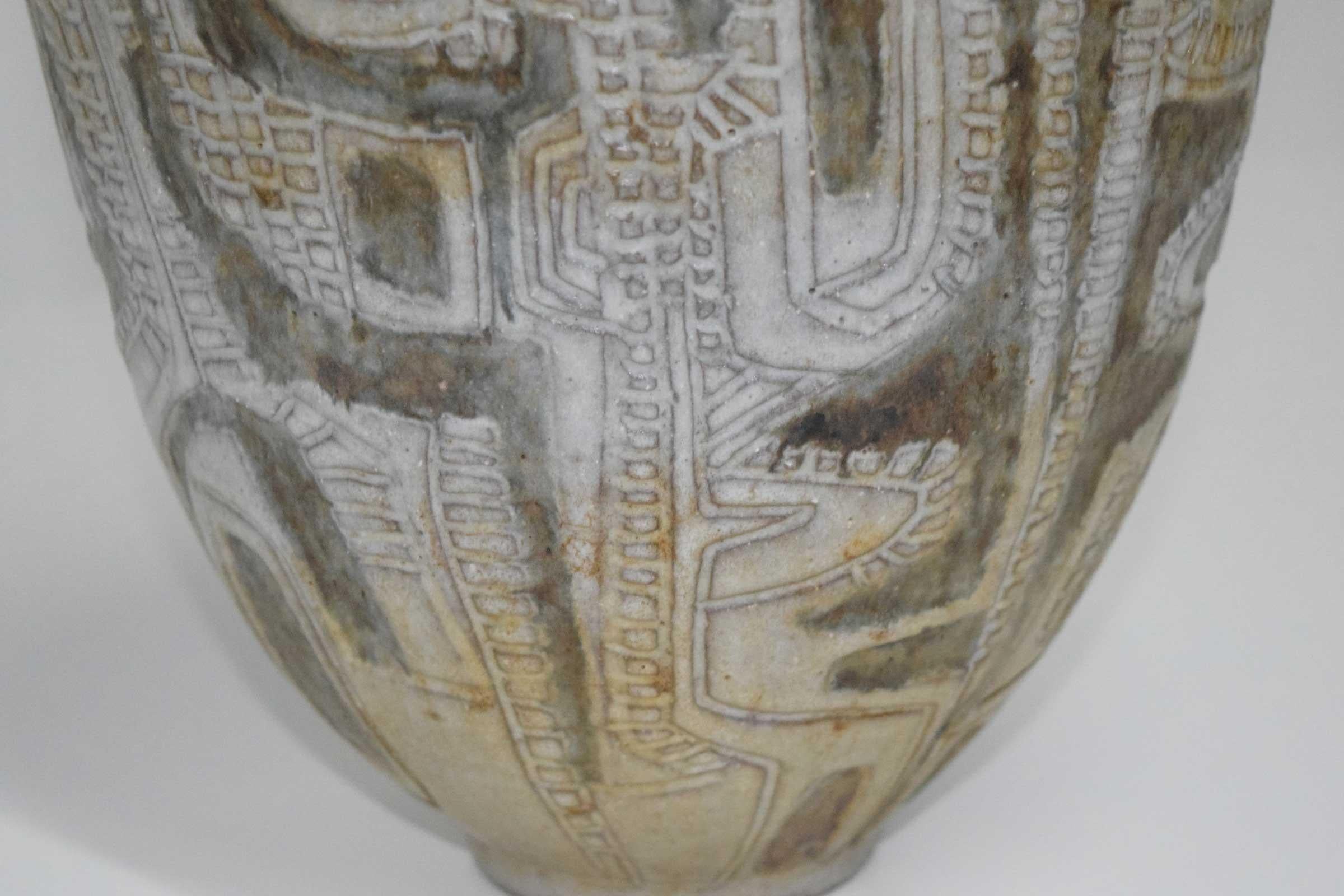 Clyde Burt Ceramic Vase or Vessel with Sgraffito 1