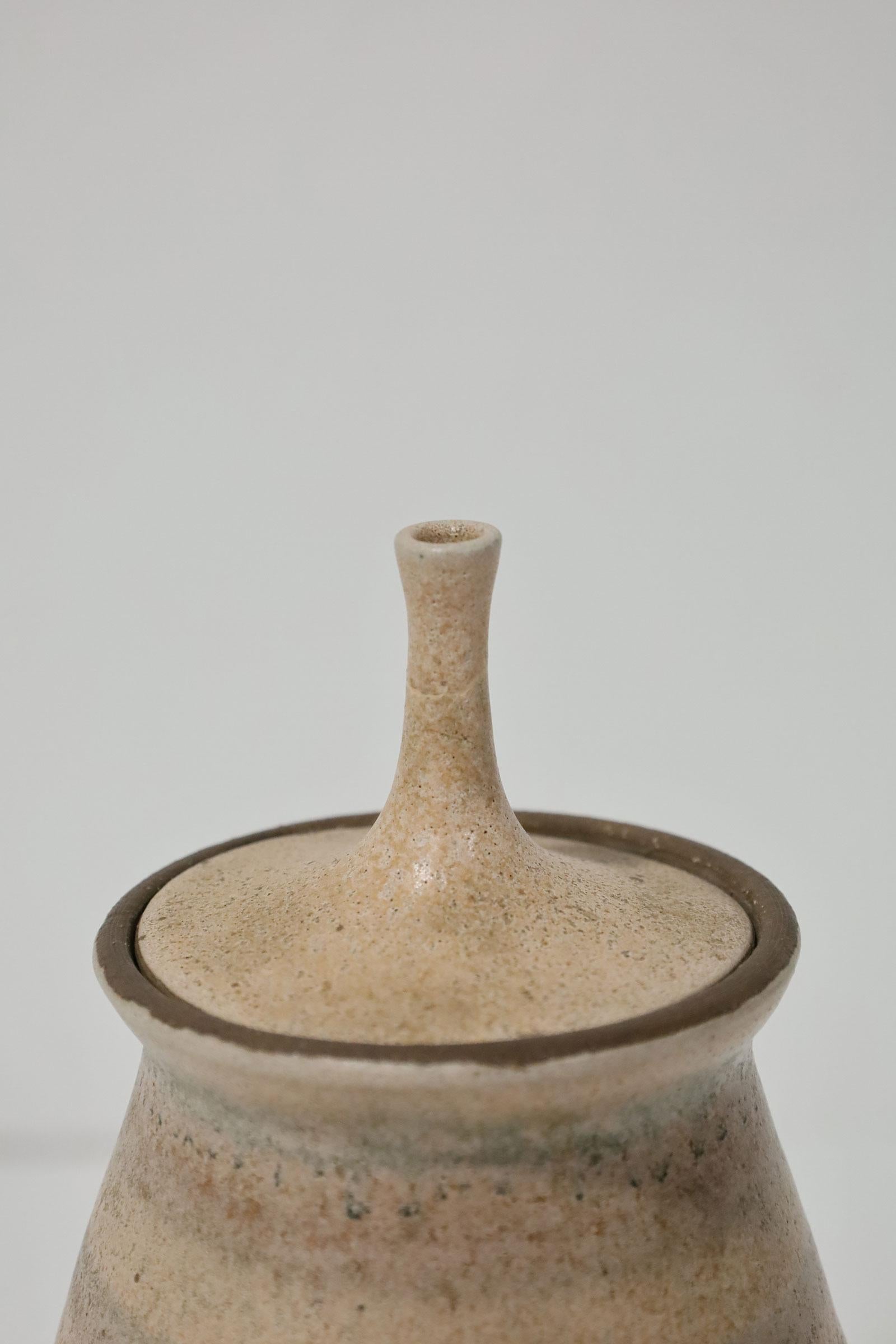 Mid-Century Modern Vase en céramique Clyde Burt avec couvercle en vente
