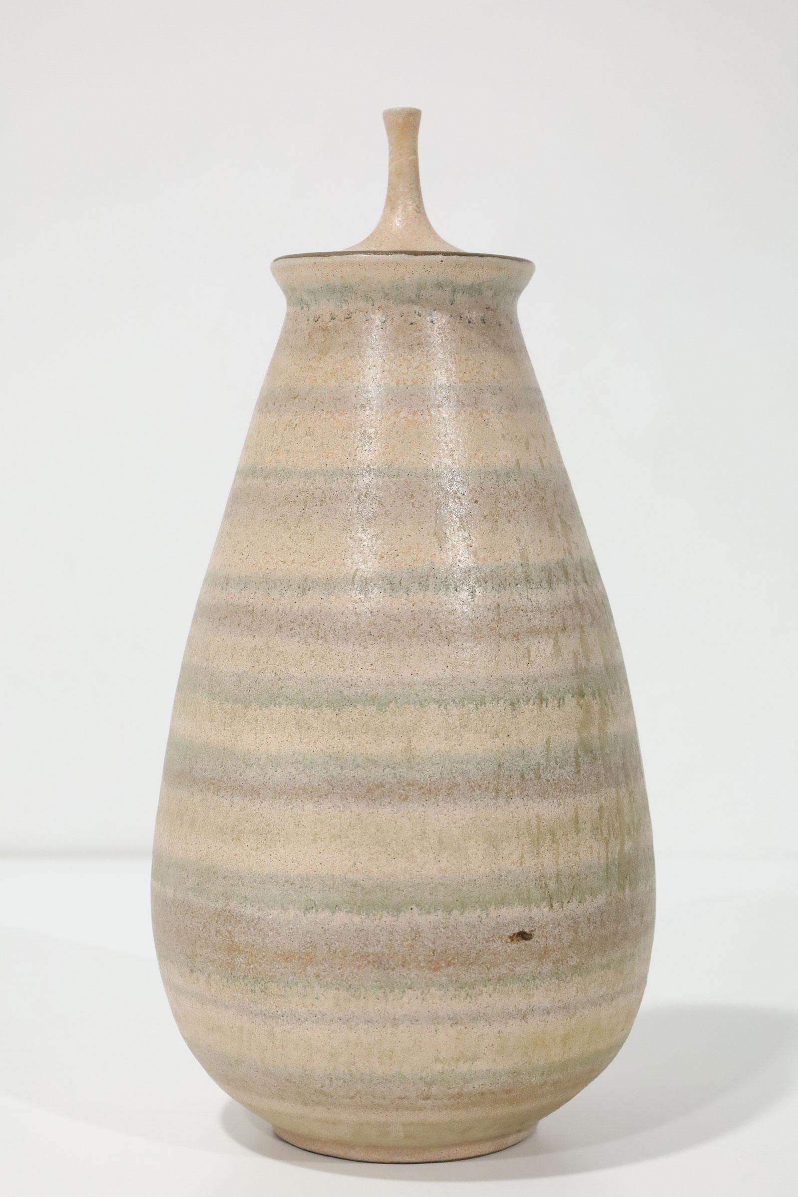 Clyde Burt Ceramic Vase with Lid For Sale 2