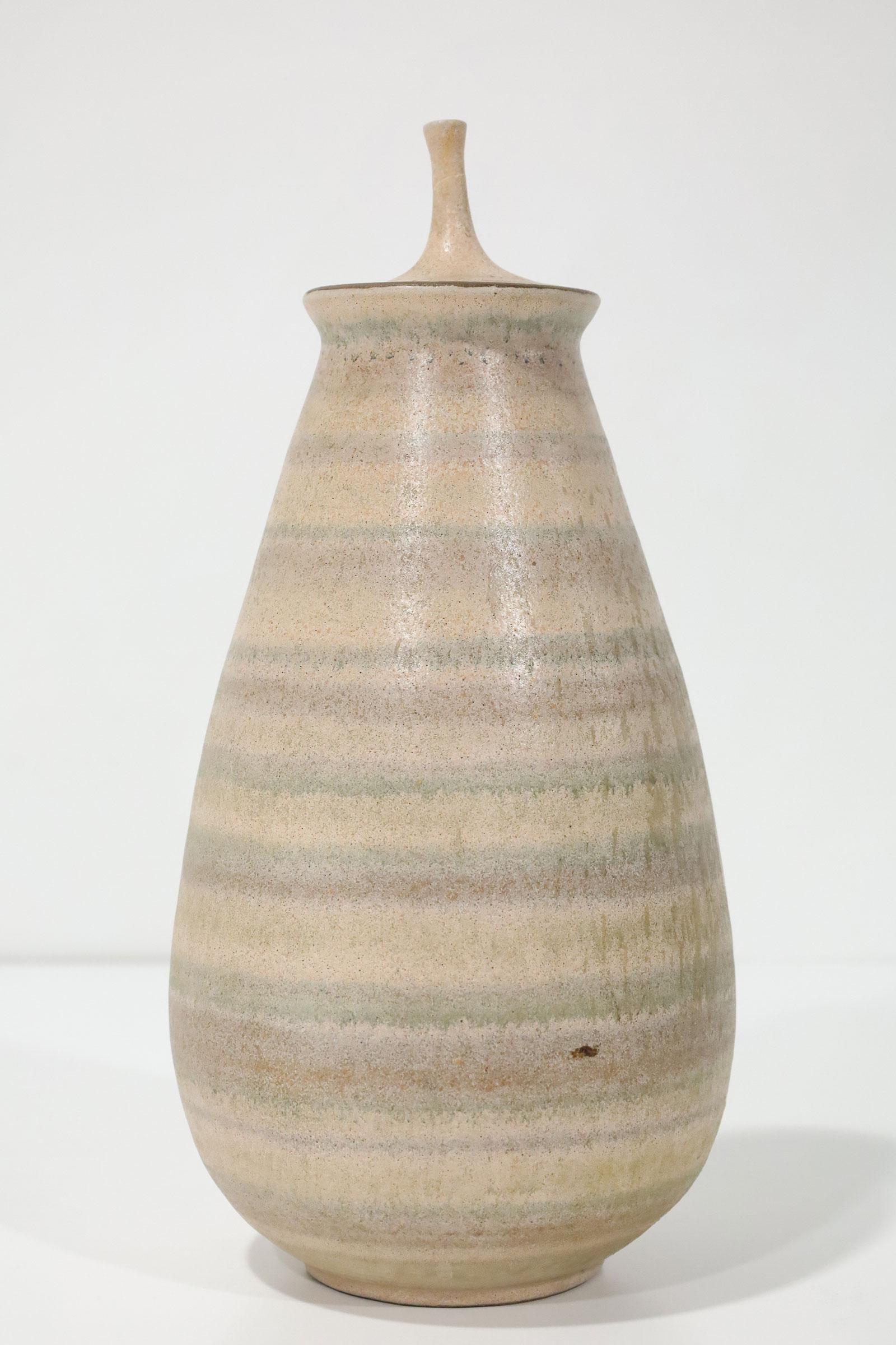 Clyde Burt Ceramic Vase with Lid For Sale 3