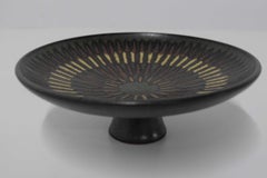 Clyde Burt Footed Tray Plate in Glazed Multicolored Stonewear