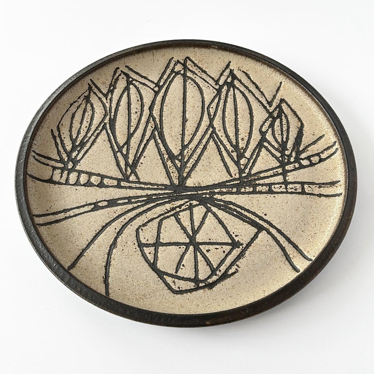 Clyde Burt Large Ceramic Charger / Plate For Sale at 1stDibs