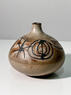 Clyde Burt Vaso modernista in gres smaltato Studio Pottery americano Anni 60