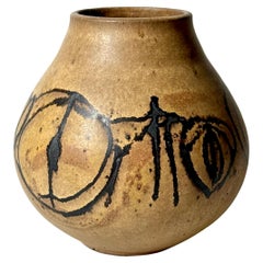 Clyde Burt Vaso modernista in gres smaltato Studio Pottery americano Anni 60