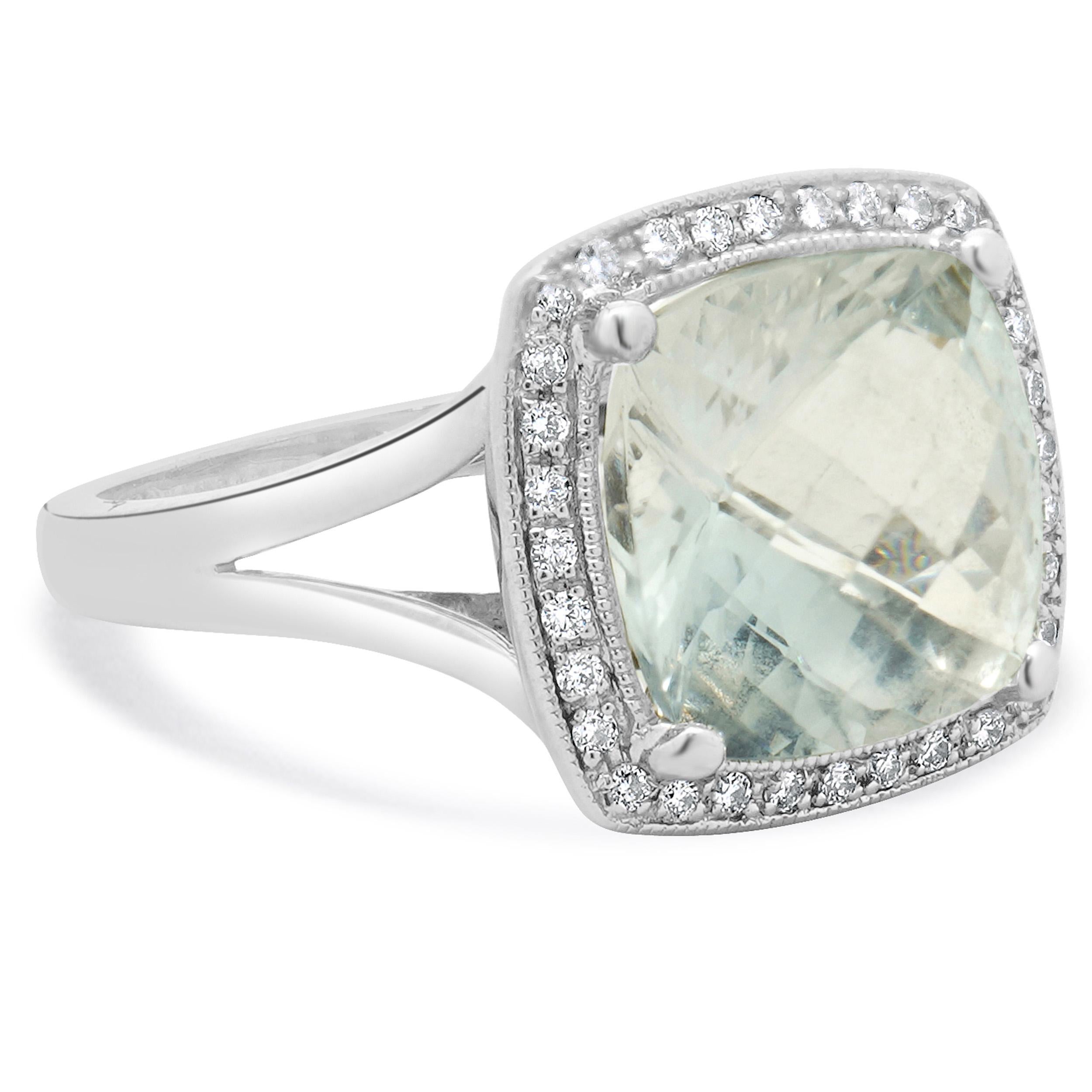 Clyde Duneiere 18 Karat White Gold White Topaz and Diamond Cocktail Ring In Excellent Condition For Sale In Scottsdale, AZ