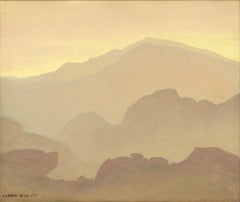 "Mountain Mist" - Mid Century Modern Landscape by Clyde Eugene Scott