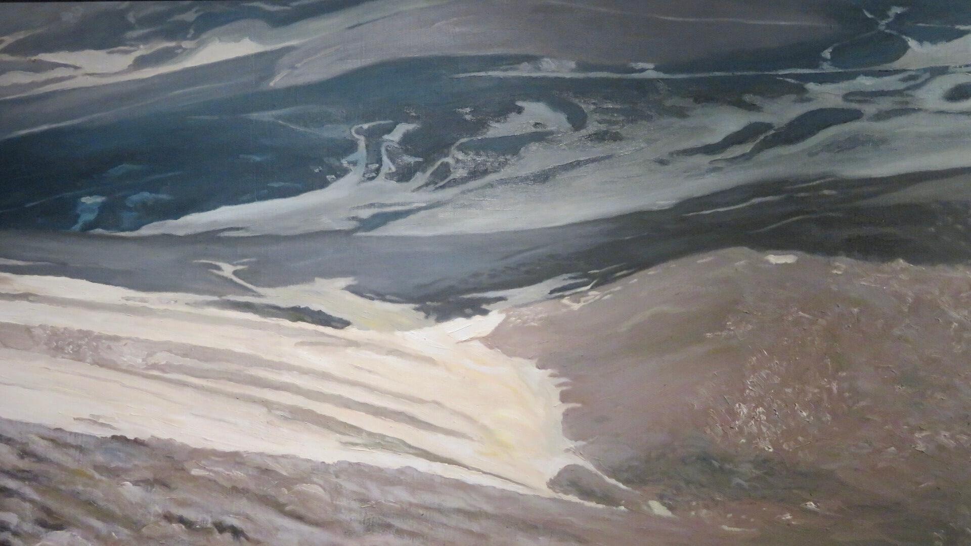 Clyde Holmes (1940 2008) Grande dipinto ad olio impressionista originale gallese SNOWDON 1