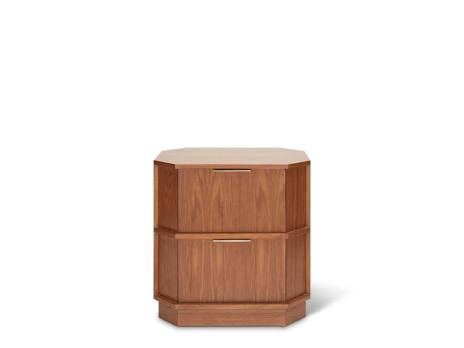 The Clyde Nightstand resembles a 1920s streamlined travel trunk designed for efficiency and style for cross-continental train rides.

The DISC Interiors x LF six-piece capsule collection pulls design inspiration from the romance of