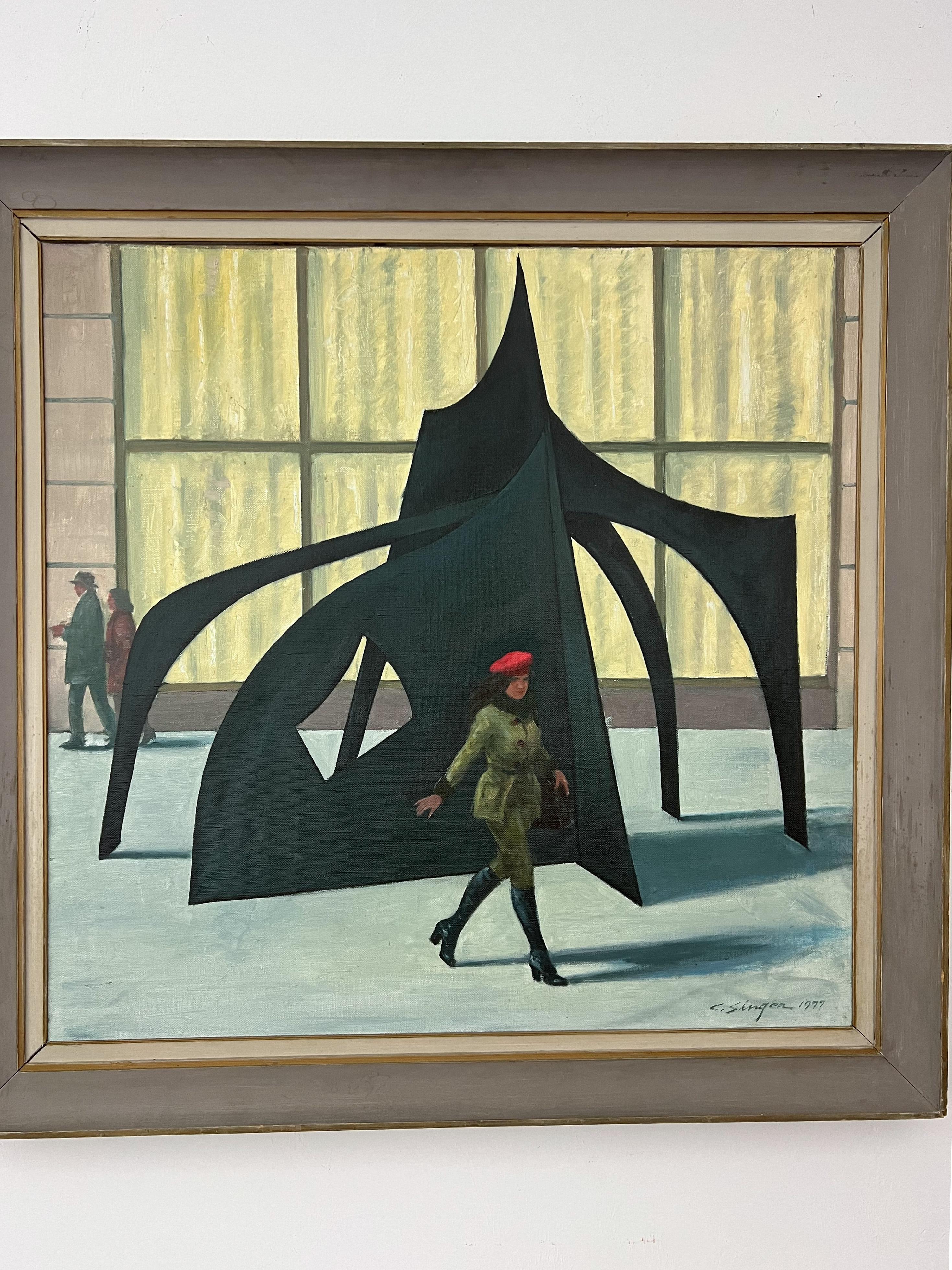 Calder Sculpture in Lincoln Center- New York City American Scene Painting For Sale 1