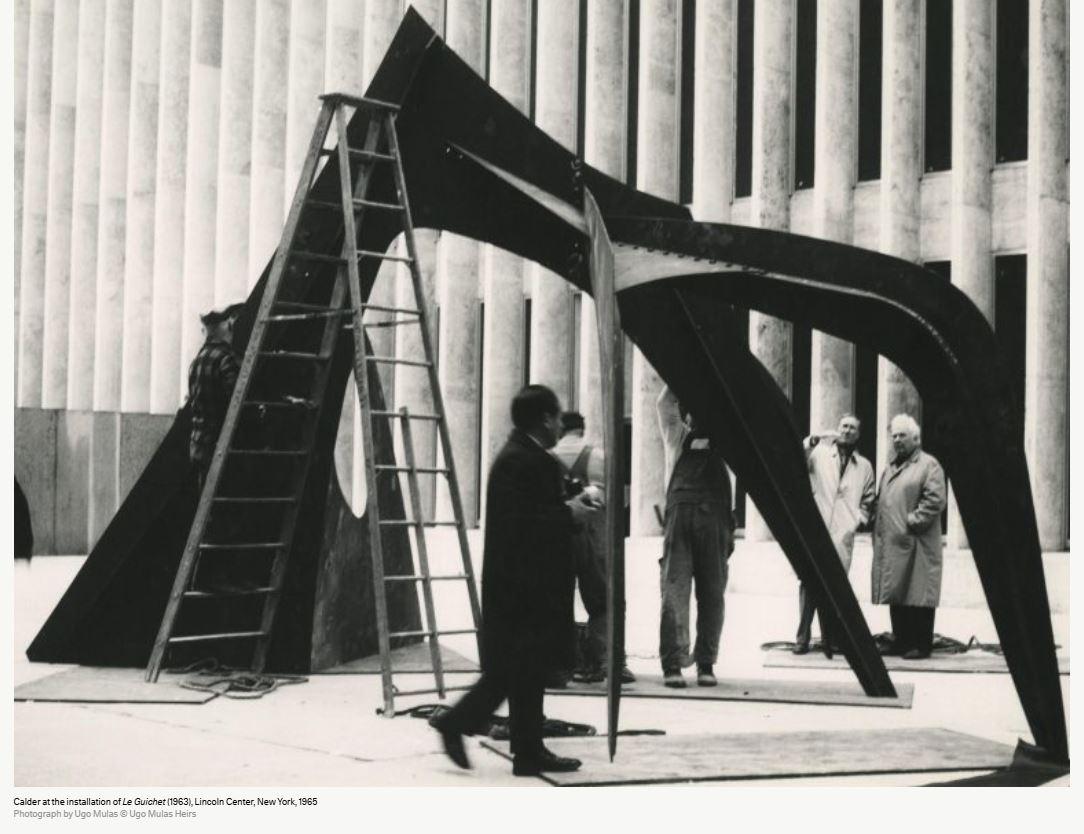 Calder Sculpture in Lincoln Center- New York City American Scene Painting For Sale 2