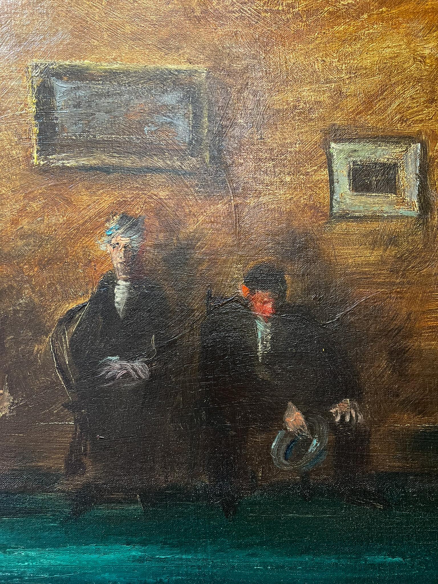 Praxis des Arztes.  Amerikanische Szene aus der Mitte des Jahrhunderts Ölgemälde Youngstown, OH. (Amerikanischer Realismus), Painting, von Clyde Singer