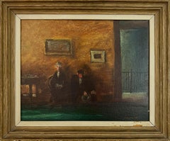 Doctor's Office.  Mid-Century American Scene Oil Painting Youngstown, OH.