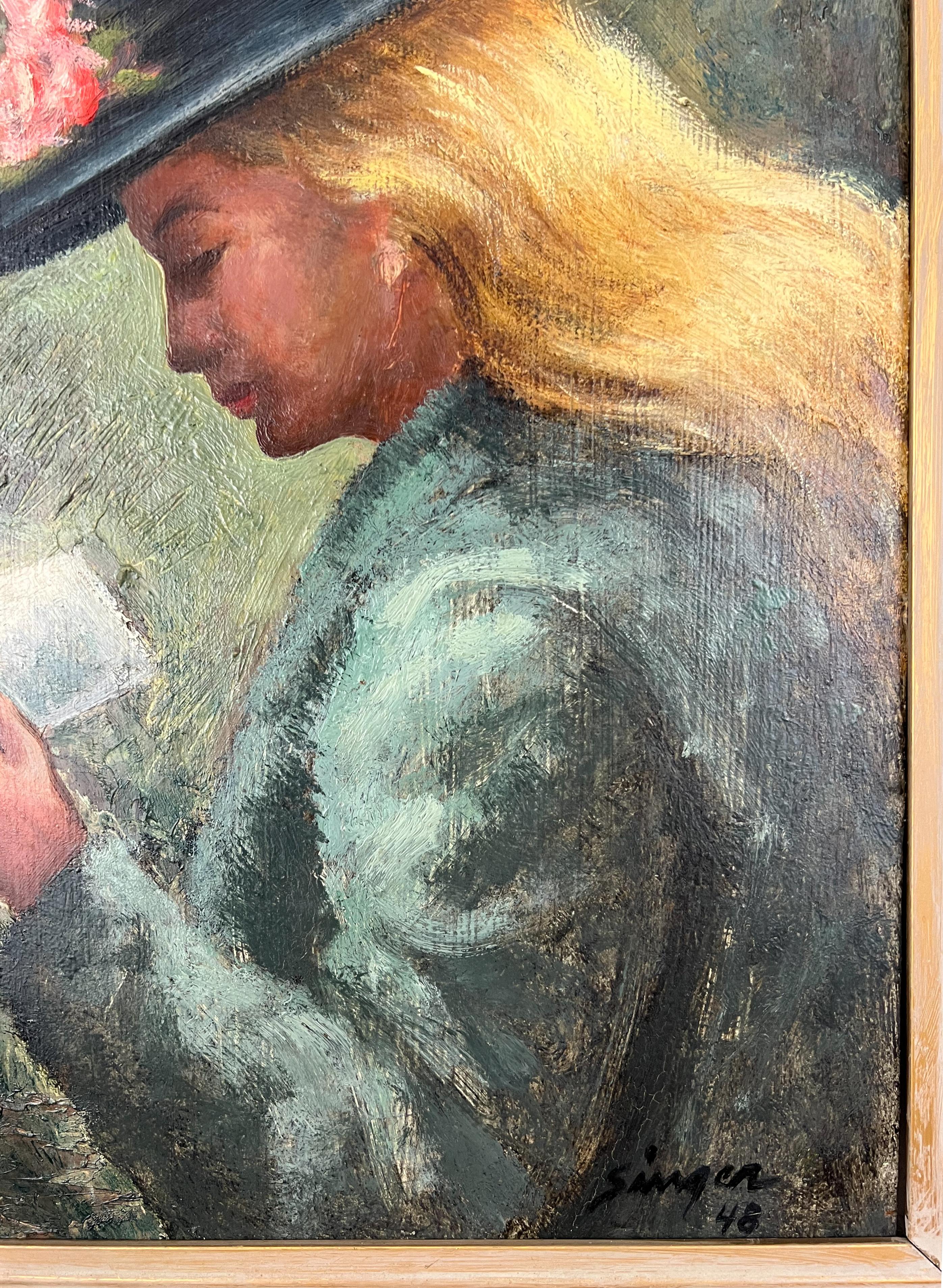 Clyde Singer was a master of capturing the small and significant moments of everyday life.  This painting, titled Girl Reading Card, 1948, is one of those perfect scenes that he documented during his lifetime as an artist and teacher.  

Born in