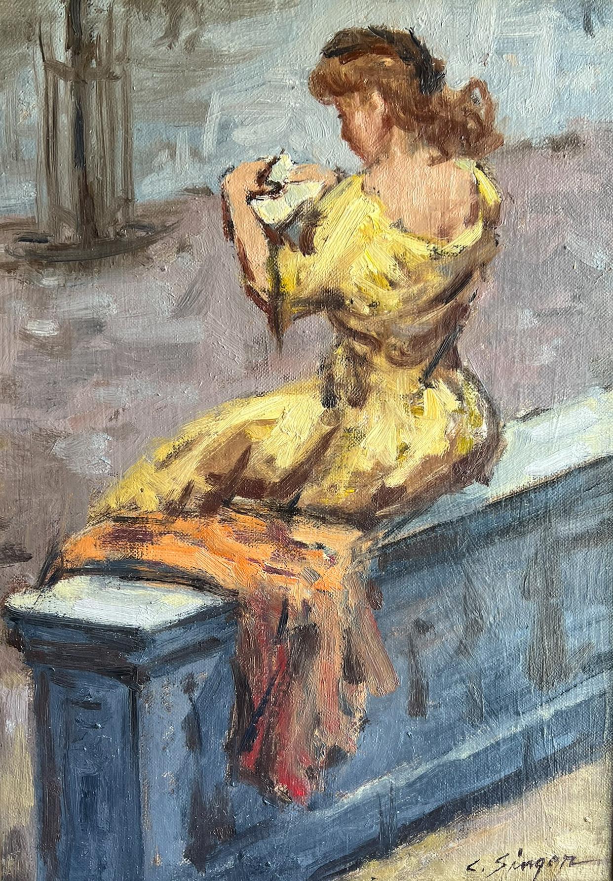 Clyde Singer was a master of capturing the small and significant moments of everyday life.  This painting, titled Girl Sitting on Wall, 1956, is one of those perfect scenes that he documented during his lifetime as an artist and teacher.  

Born in