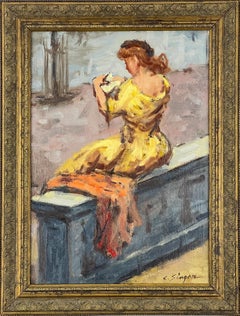 Girl Sitting on Wall