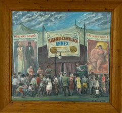 Hagenbeck-Wallace Annex.  Circus Oil Painting of Depression Era Columbus, Ohio.