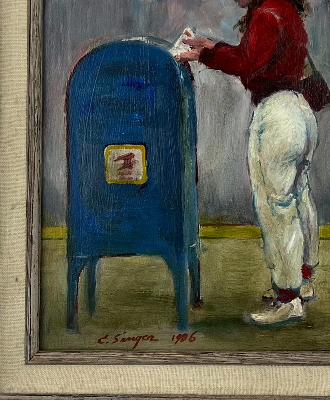Mailing the Letter-Original Ölgemälde-American Realisim, amerikanisches Realisim (Amerikanischer Realismus), Painting, von Clyde Singer