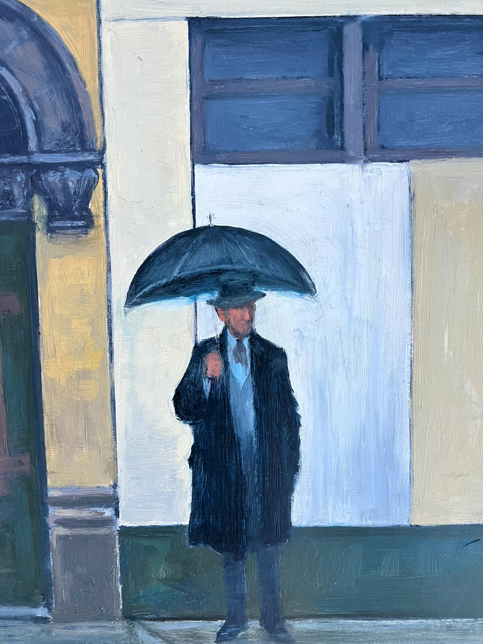 Aufgesetzte Front. Original Urban American Street Scene Malerei. (Amerikanischer Realismus), Painting, von Clyde Singer