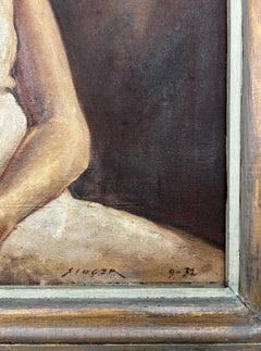 Portrait of Clara, Signed Oil Painting, 1932, Framed 32 x 25