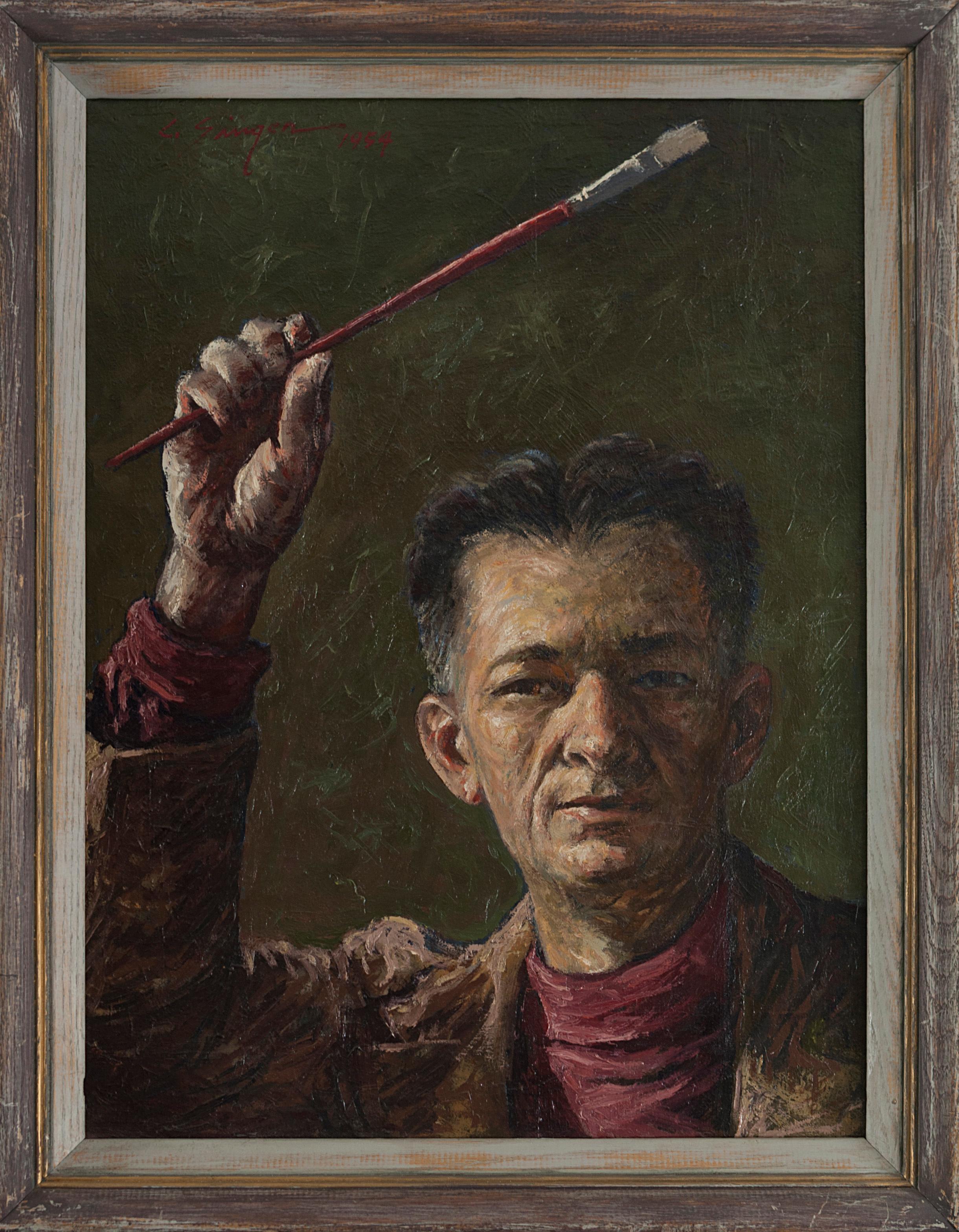Clyde Singer Portrait Painting - Self Portrait #26, 1952