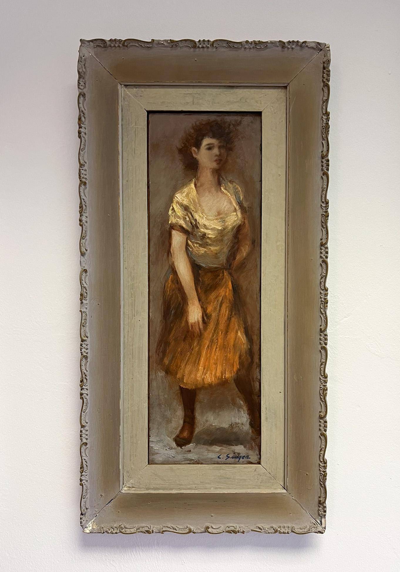 Standing Figure - Mid-Century American Portrait Painting in vendita 3