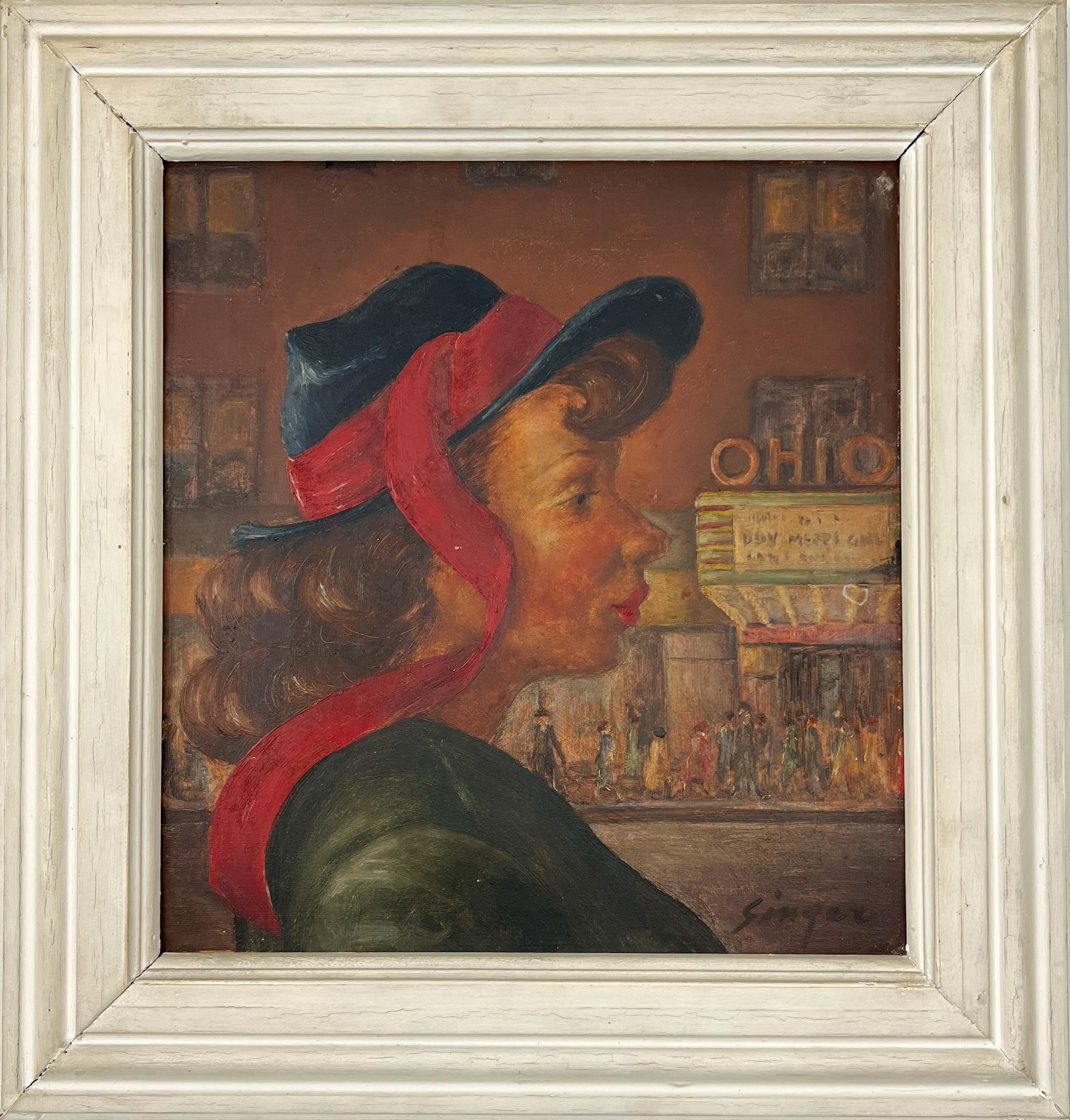 The Red Ribbon.  American Regionalist Scene Painting.  Ohio Artist and History.