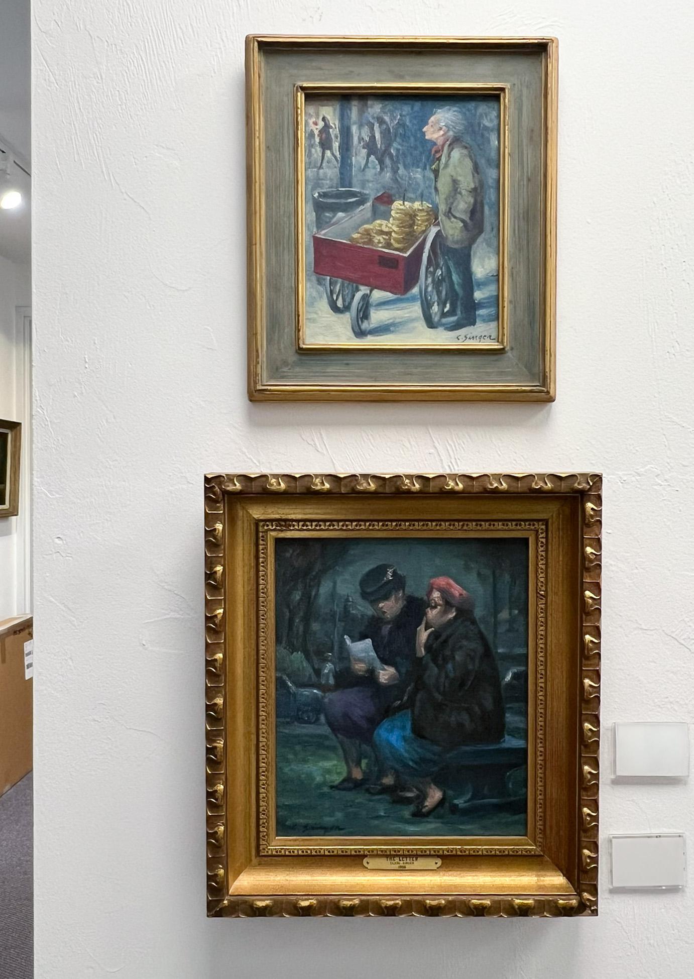 Village Vendor, 1970.  Original American Street Scene Oil Painting. Food Vendor. For Sale 1