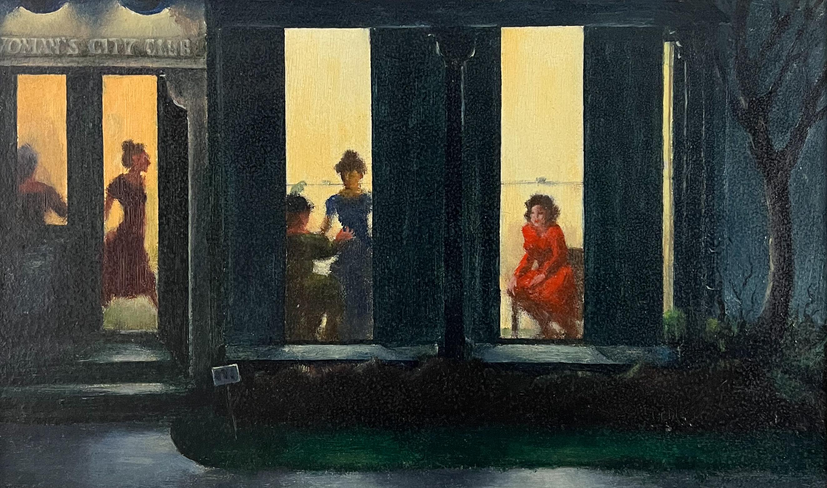 Women's City Club, Youngstown, Ohio.  American Historical Scene Painting. - Black Landscape Painting by Clyde Singer